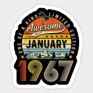 Awesome Since January 1967 Vintage 56th Birthday Sticker